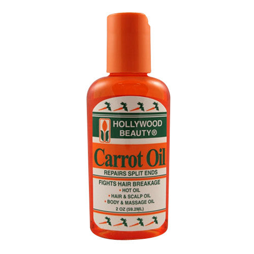 Hollywood Beauty Carrot Oil repairs Split Ends For Hair/Scalp And Body/Massage Oil, 2 oz